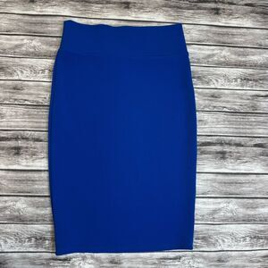 Sensational Collection Women's Pencil Skirt Bright Blue S SM Small Stretchy Midi